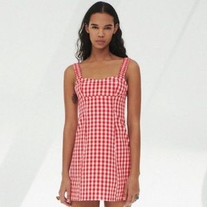NWT Zara dress red and white gingham print